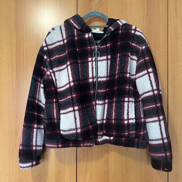 Pink Rose Jackets Coats Plaid Teddy Bomber Jacket Poshmark